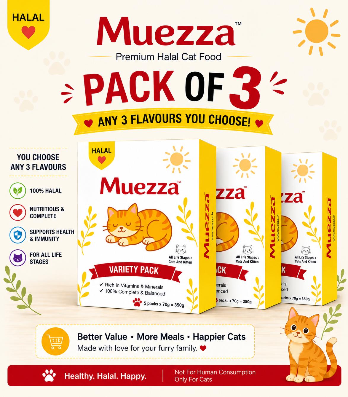 Muezza Pack of 3 Cat Food Promo Muezza Purrfect Trio Packs - Image 1